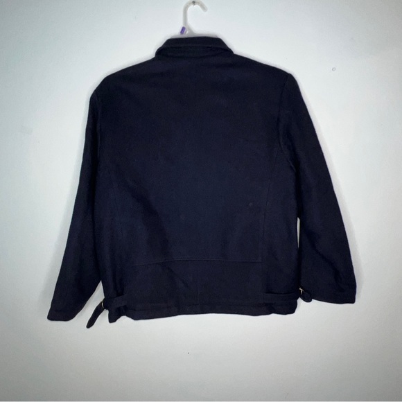 Eddie Bauer Navy Blue Zip Up Wool Coat Women’s - Picture 6 of 6